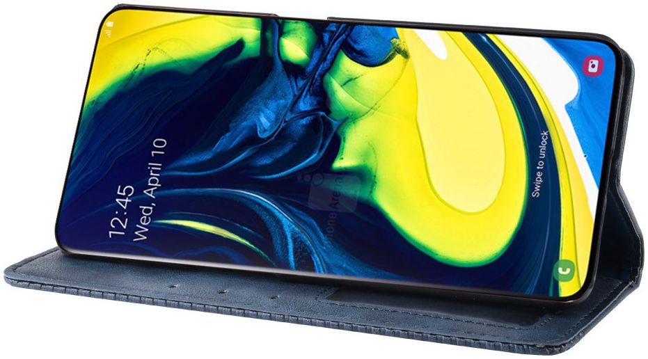 Samsung Galaxy A80 Vintage Portemonnee Hoesje Blauw afbeelding 3