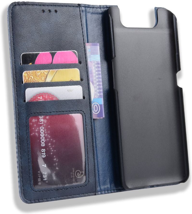 Samsung Galaxy A80 Vintage Portemonnee Hoesje Blauw afbeelding 4