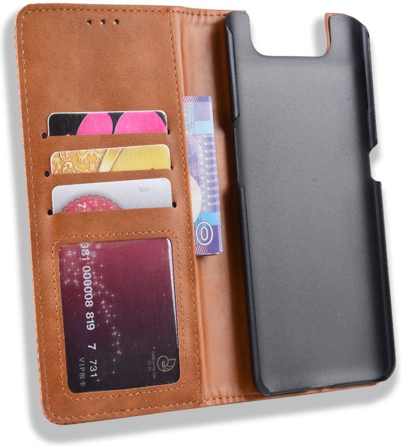 Samsung Galaxy A80 Vintage Portemonnee Hoesje Bruin afbeelding 4