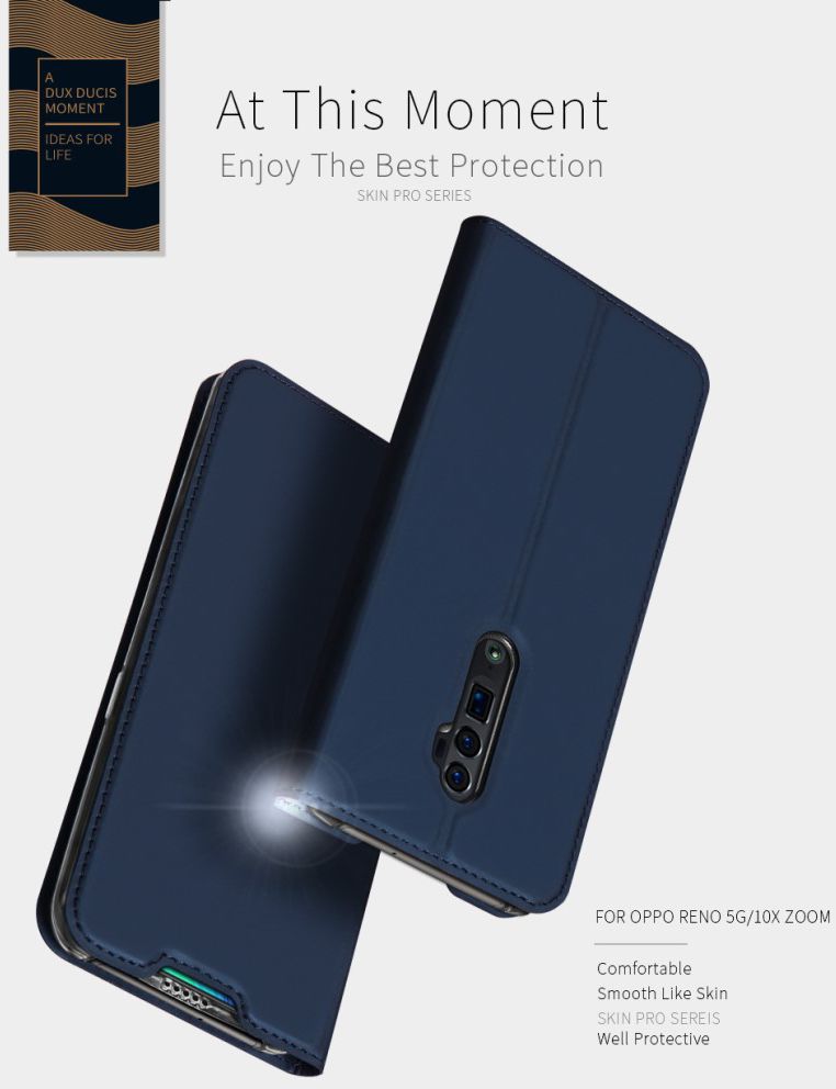 Dux Ducis Oppo Reno 10X Zoom Bookcase Hoesje Blauw afbeelding 8
