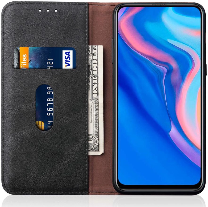 Huawei P Smart Z Portemonnee Vintage Hoesje Zwart afbeelding 2
