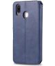 AZNS Samsung Galaxy M20 Portemonnee Stand Hoesje Blauw