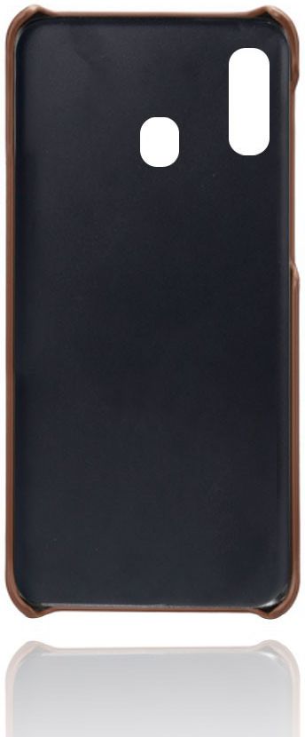 Samsung Galaxy A20e Back Cover met Kunstlederen Coating Donkerbruin afbeelding 5