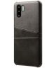 Huawei P30 Pro Back Cover met Kunstlederen Coating Zwart