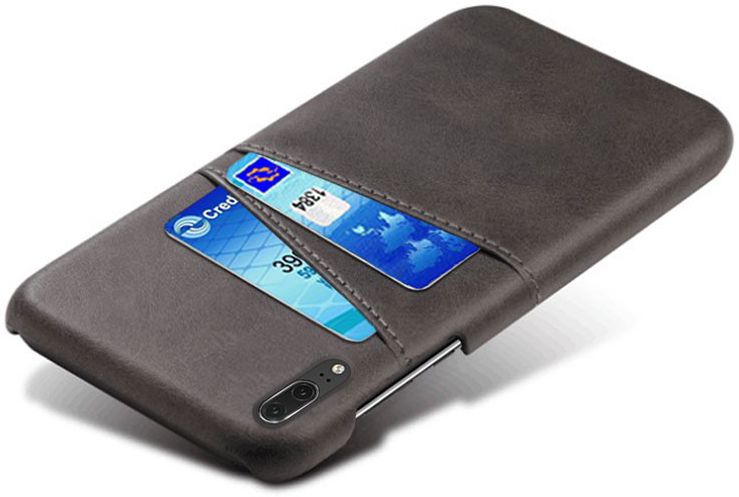 Huawei P30 Back Cover met Kunstlederen Coating Zwart afbeelding 2