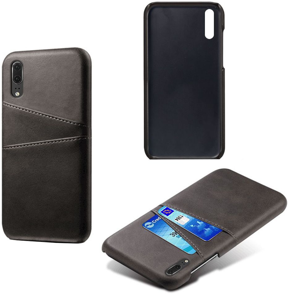 Huawei P30 Back Cover met Kunstlederen Coating Zwart afbeelding 5