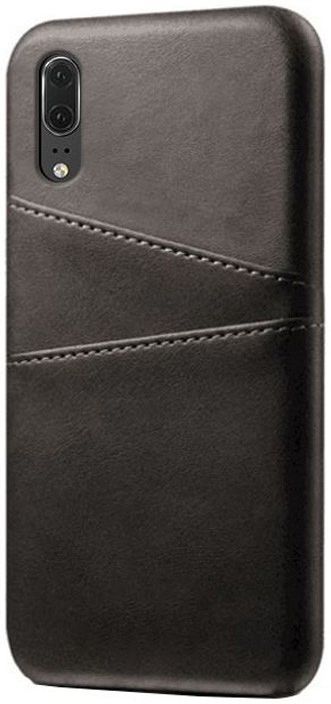 Huawei P30 Back Cover met Kunstlederen Coating Zwart afbeelding 1