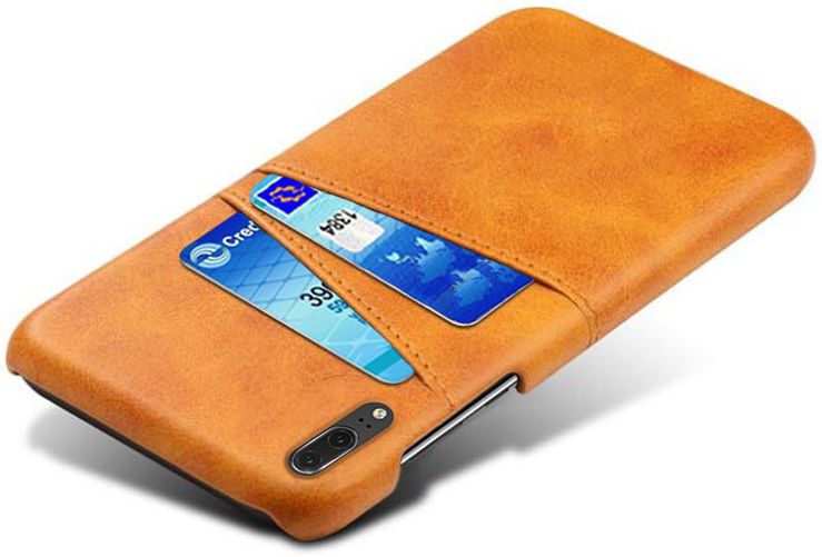 Huawei P30 Back Cover met Kunstlederen Coating Bruin afbeelding 2