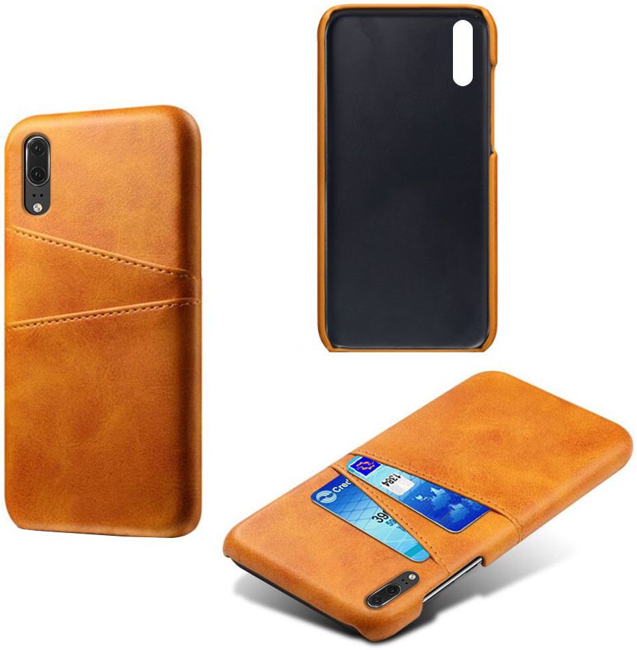 Huawei P30 Back Cover met Kunstlederen Coating Bruin afbeelding 5