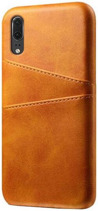 Huawei P30 Back Cover met Kunstlederen Coating Bruin afbeelding 1