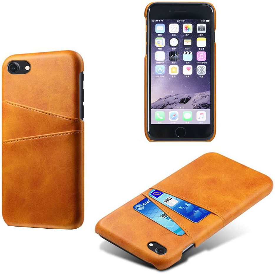 Apple iPhone SE 2020/2022 Back Cover Kunstlederen Coating Bruin afbeelding 3
