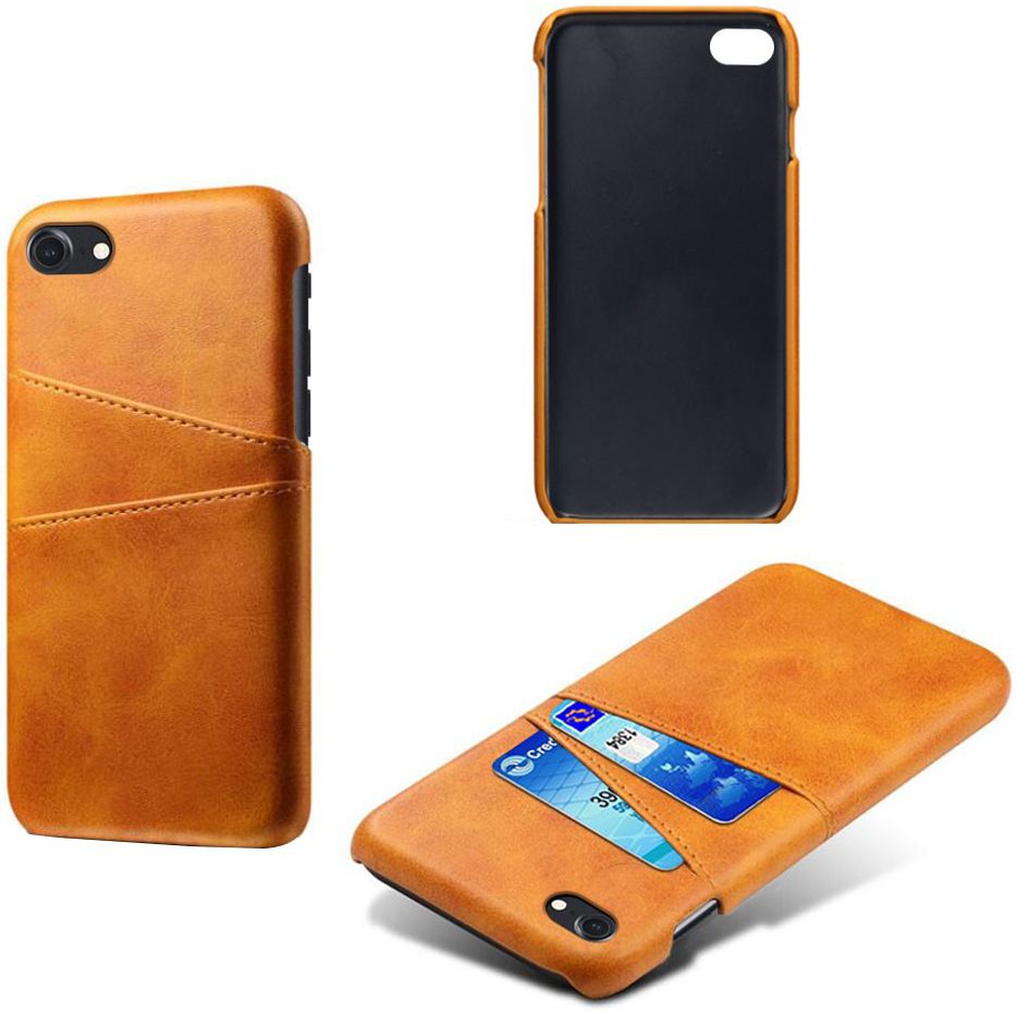 Apple iPhone SE 2020/2022 Back Cover Kunstlederen Coating Bruin afbeelding 5