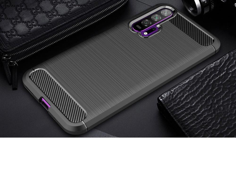 Huawei Honor 20 Pro Geborsteld TPU Hoesje Zwart afbeelding 10