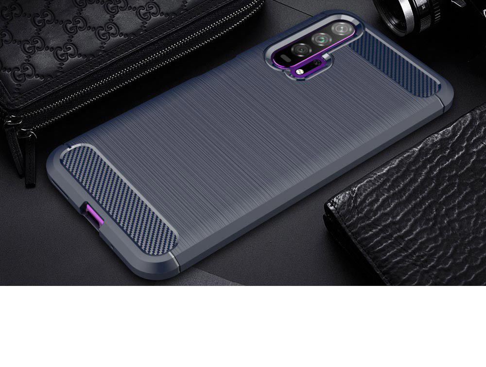 Huawei Honor 20 Pro Geborsteld TPU Hoesje Blauw afbeelding 2