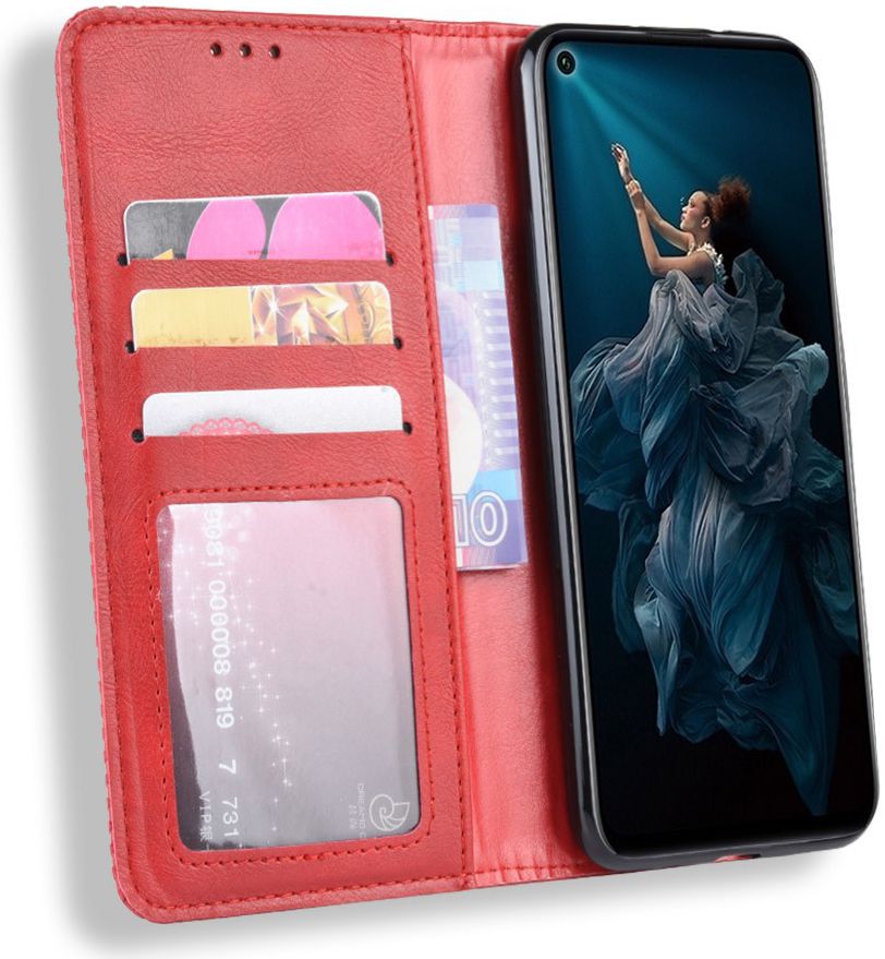 Honor 20 Pro Vintage Portemonnee Hoesje Rood afbeelding 1