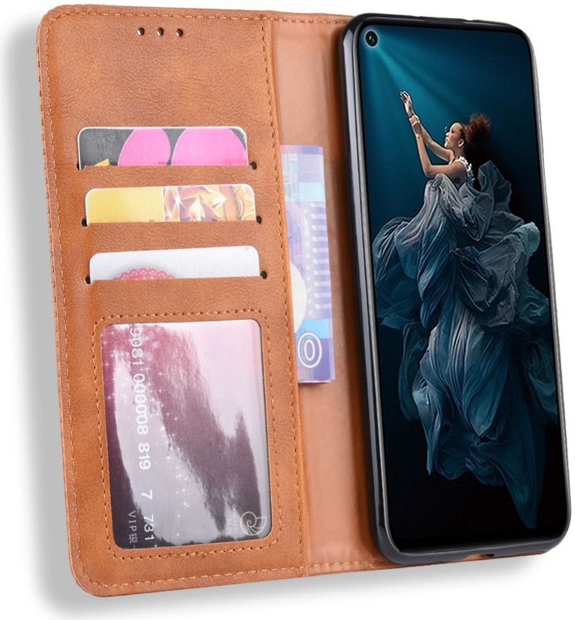 Honor 20 Pro Vintage Portemonnee Hoesje Bruin afbeelding 1