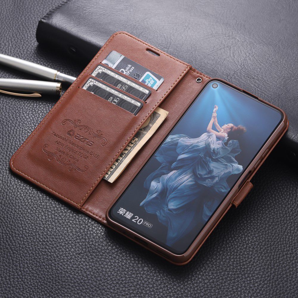 AZNS Honor 20 Pro Portemonnee Stand Hoesje Bruin afbeelding 17