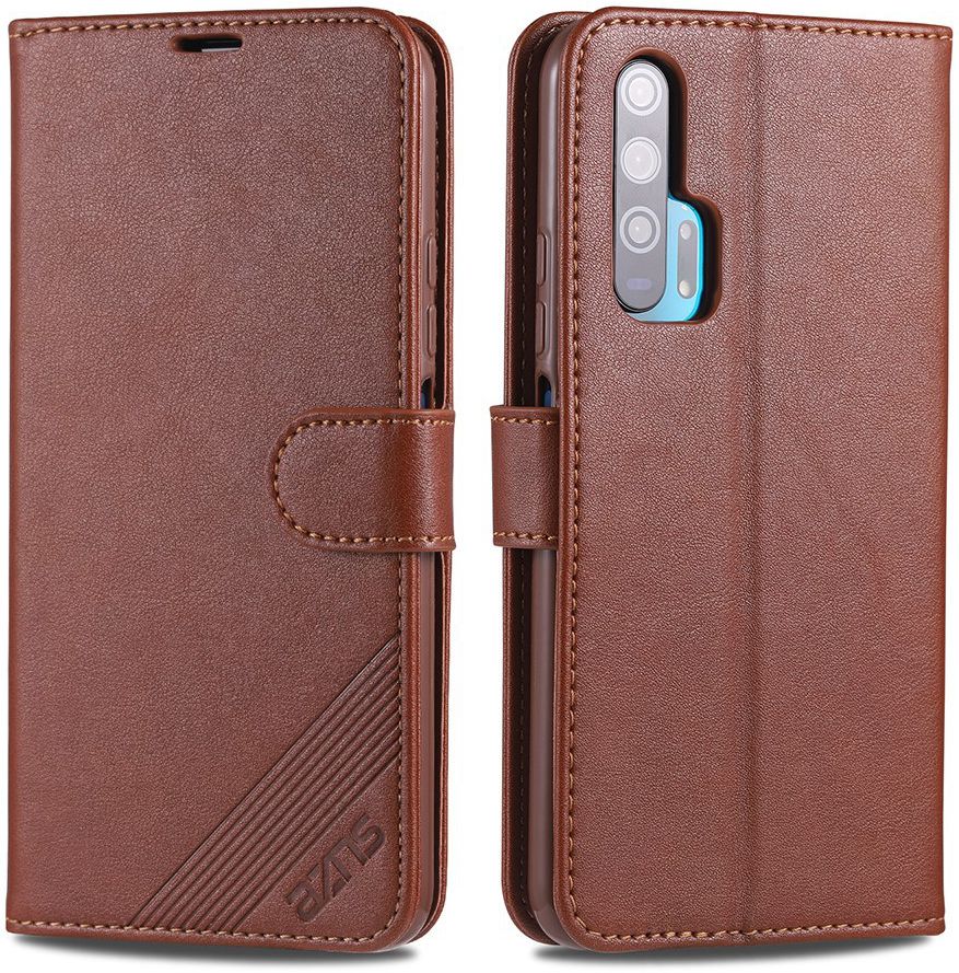 AZNS Honor 20 Pro Portemonnee Stand Hoesje Bruin afbeelding 3