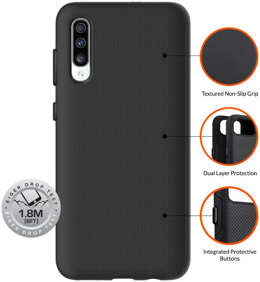 Eiger North Case Hybride Back Cover Samsung Galaxy A50 Hoesje Zwart afbeelding 6