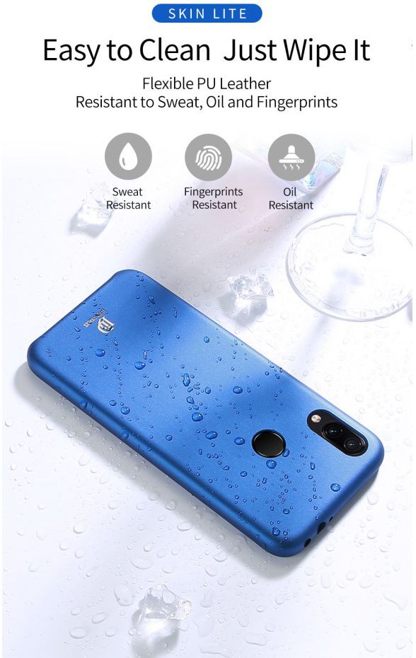 Dux Ducis Skin Lite Kunstleren Coating Hoesje Redmi Note 7 Blauw afbeelding 7