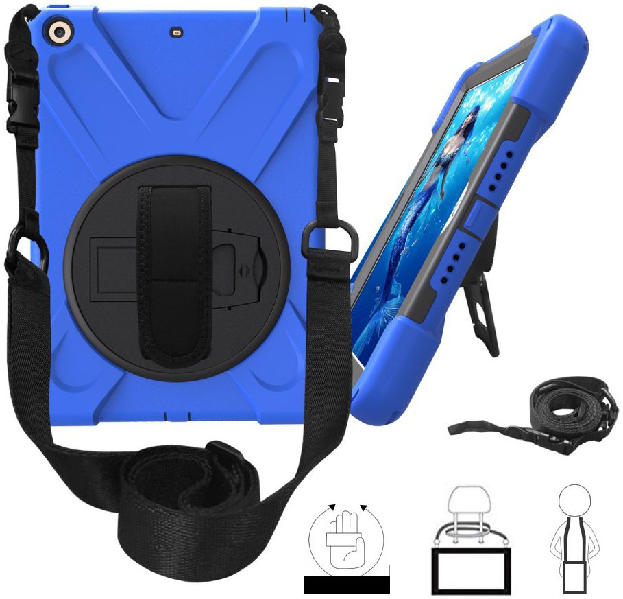 Apple iPad 2017 / 2018 / Air / Air 2 Hybrid Hoesje met Kickstand Blauw afbeelding 1