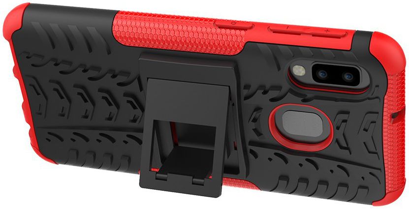 Samsung Galaxy A20e Robuust Hybride Hoesje Rood afbeelding 5