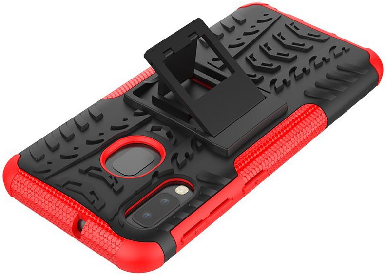 Samsung Galaxy A20e Robuust Hybride Hoesje Rood afbeelding 7