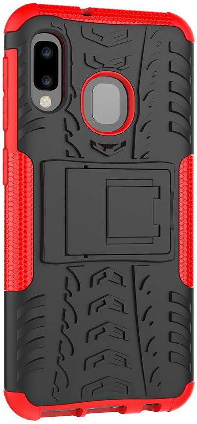 Samsung Galaxy A20e Robuust Hybride Hoesje Rood afbeelding 8