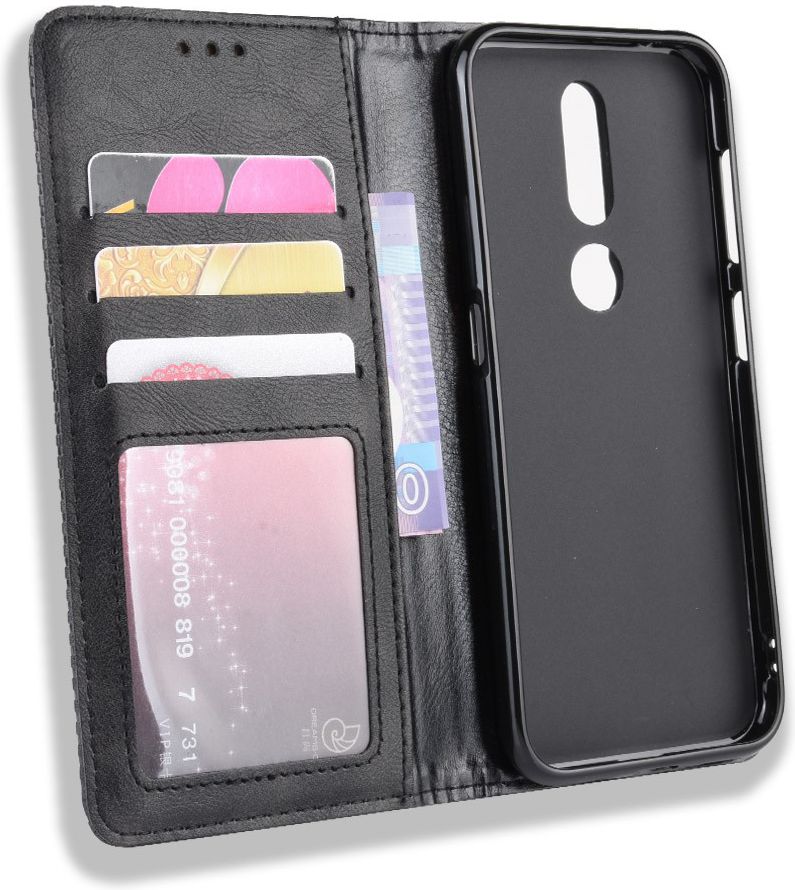 Nokia 4.2 Stijlvol Vintage Portemonnee Hoesje Zwart afbeelding 2