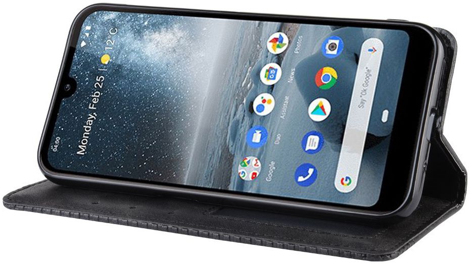 Nokia 4.2 Stijlvol Vintage Portemonnee Hoesje Zwart afbeelding 4