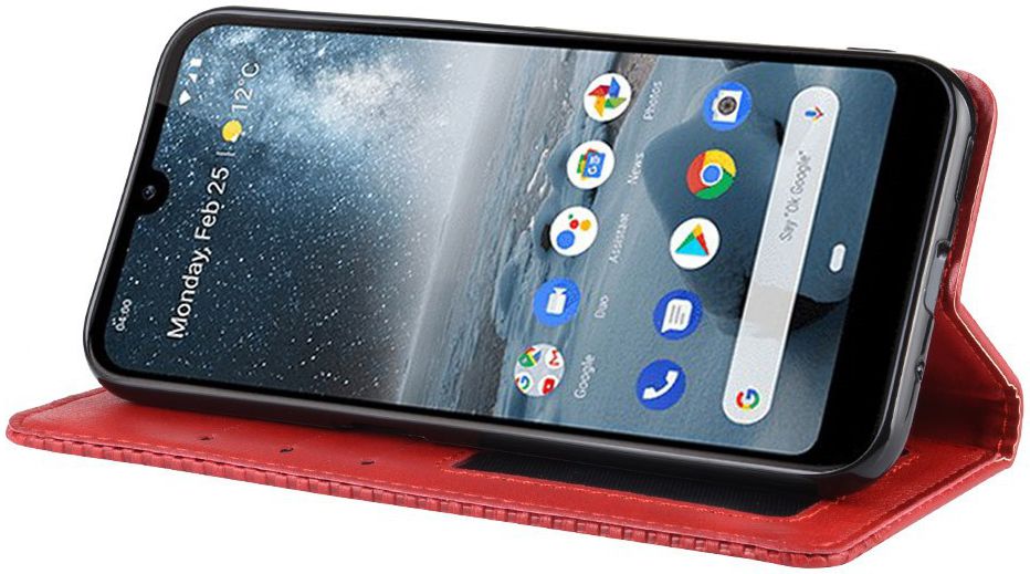 Nokia 4.2 Stijlvol Vintage Portemonnee Hoesje Rood afbeelding 2