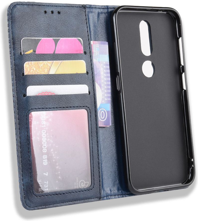 Nokia 4.2 Stijlvol Vintage Portemonnee Hoesje Blauw afbeelding 4