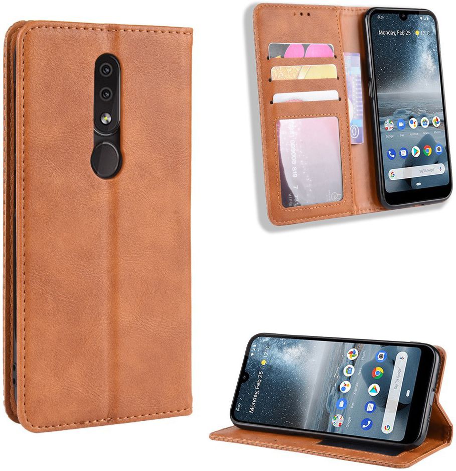 Nokia 4.2 Stijlvol Vintage Portemonnee Hoesje Bruin afbeelding 10