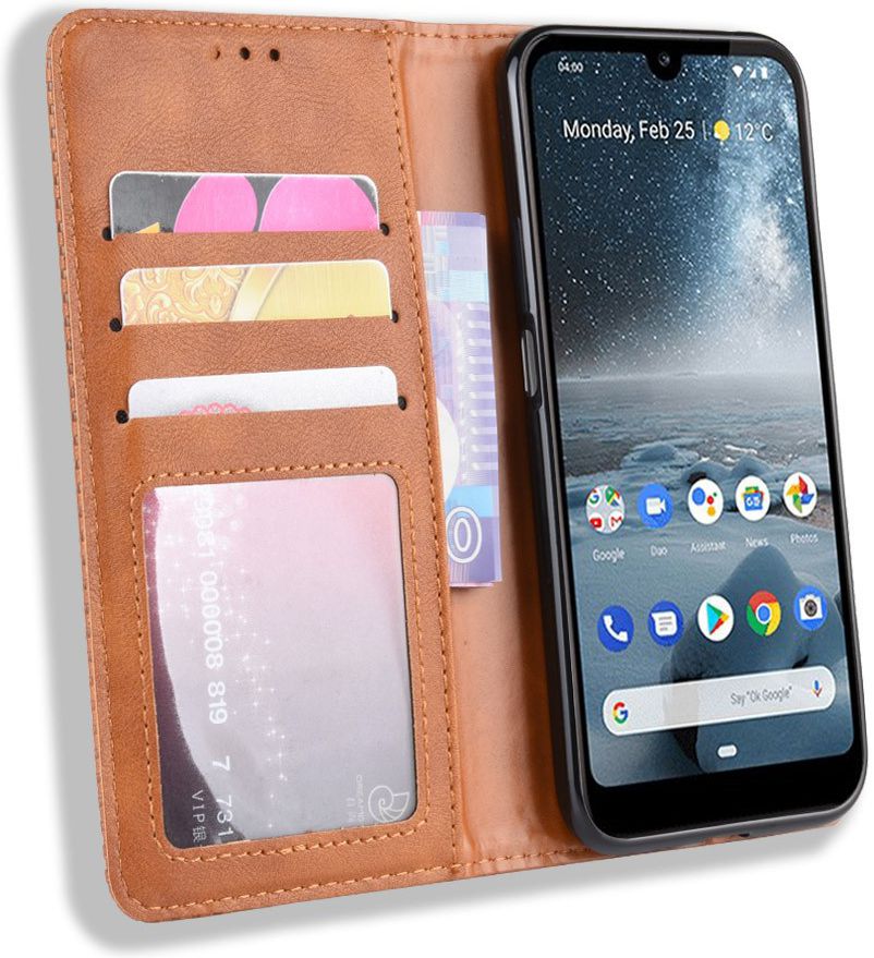 Nokia 4.2 Stijlvol Vintage Portemonnee Hoesje Bruin afbeelding 2