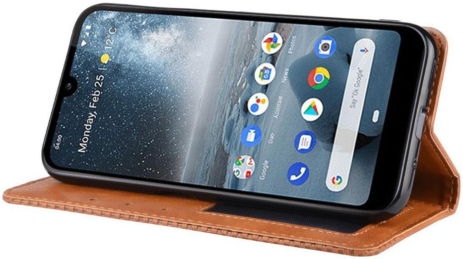Nokia 4.2 Stijlvol Vintage Portemonnee Hoesje Bruin afbeelding 3