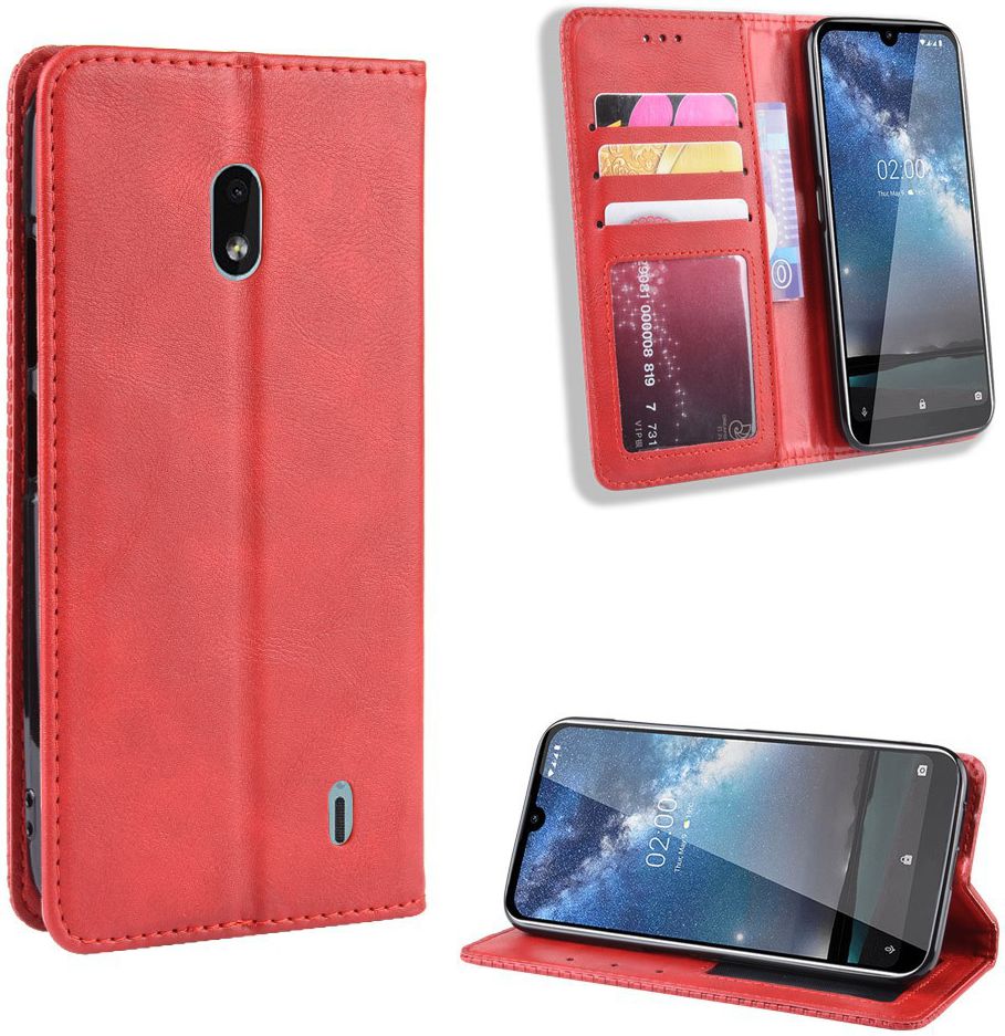 Nokia 2.2 Stijlvol Vintage Portemonnee Hoesje Rood afbeelding 8