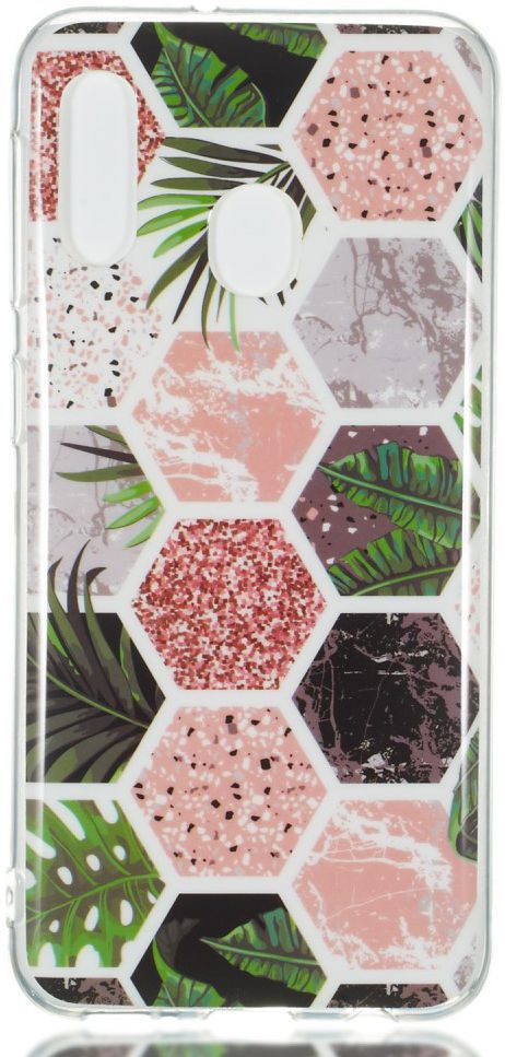 Samsung Galaxy A20E TPU Back Cover met Marmer Print Hexagon afbeelding 1
