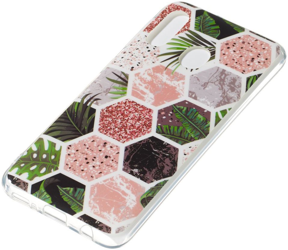 Samsung Galaxy A20E TPU Back Cover met Marmer Print Hexagon afbeelding 2