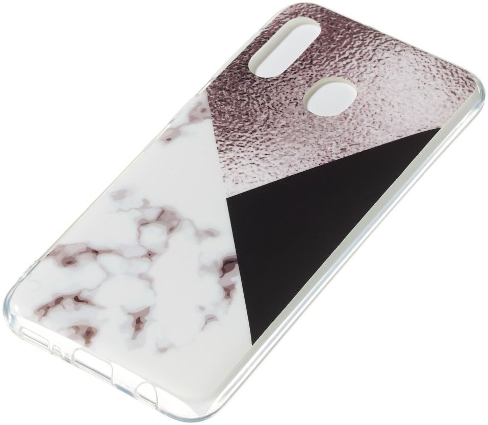 Samsung Galaxy A20E TPU Back Cover met Marmer Print Bruin afbeelding 2