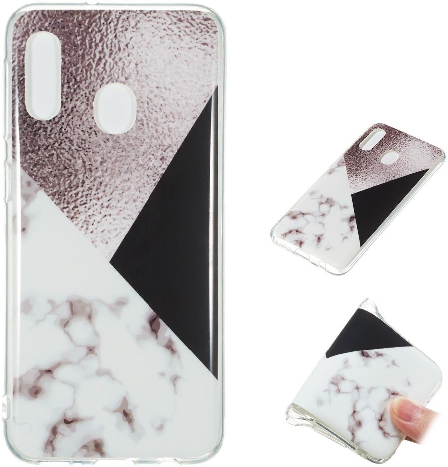 Samsung Galaxy A20E TPU Back Cover met Marmer Print Bruin afbeelding 5