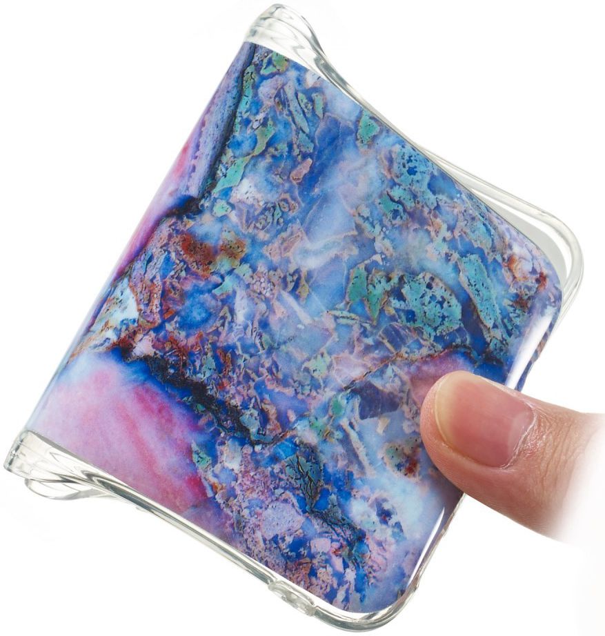 Samsung Galaxy A20E TPU Back Cover met Marmer Print Blauw afbeelding 3