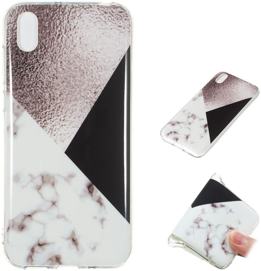 Huawei Y5 (2019) TPU Back Cover met Marmer Print Bruin afbeelding 5