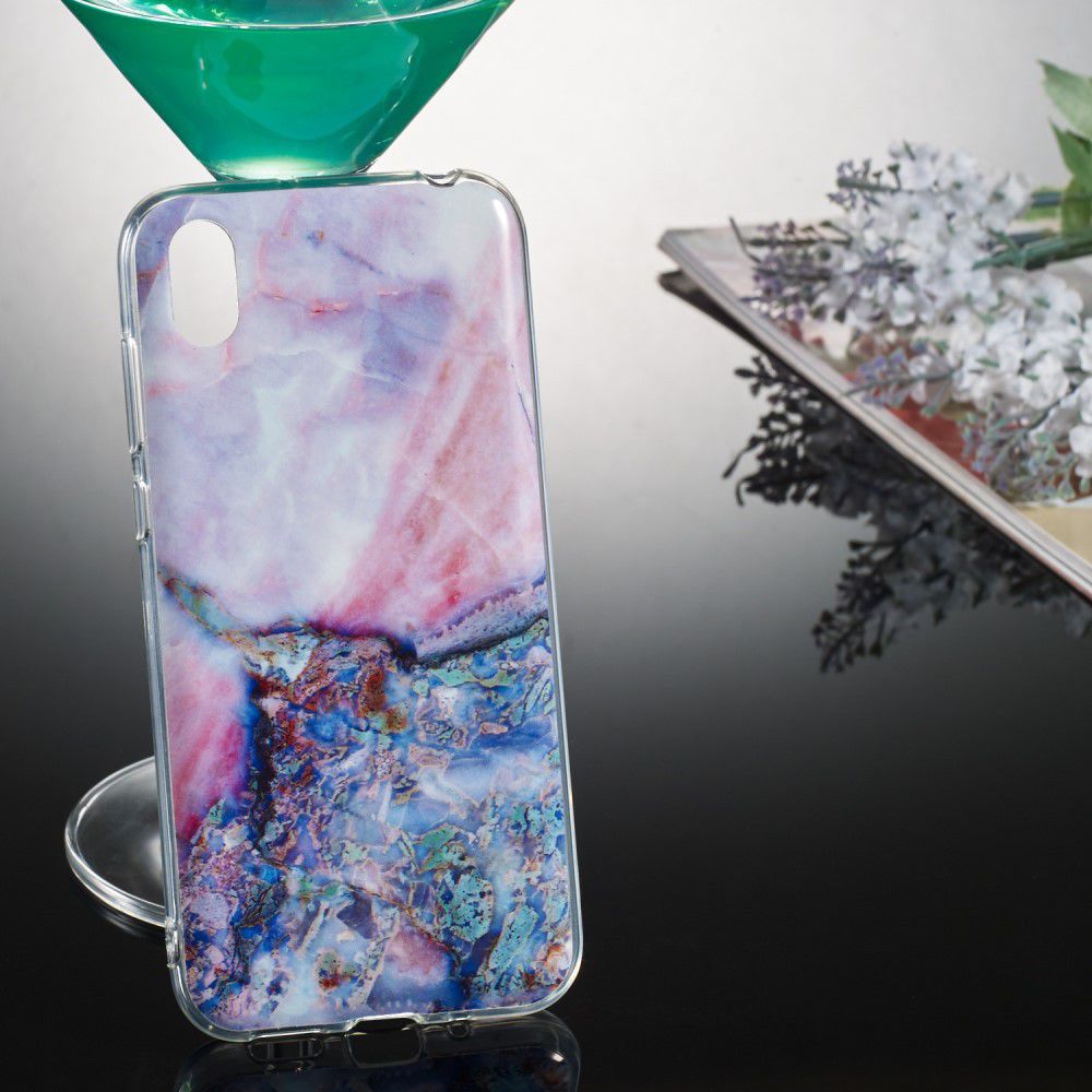 Huawei Y5 (2019) TPU Back Cover met Marmer Print Blauw afbeelding 4