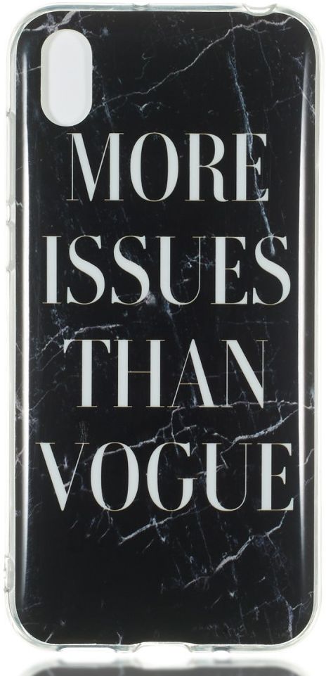 Huawei Y5 (2019) TPU Back Cover met Marmer Print Zwart afbeelding 1
