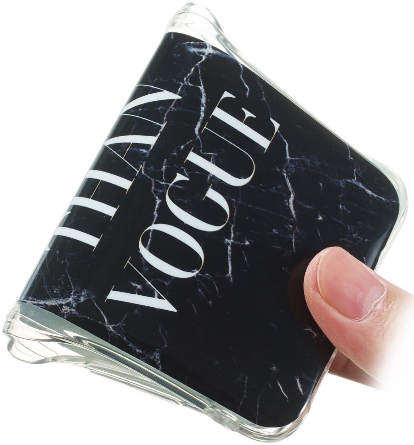 Huawei Y5 (2019) TPU Back Cover met Marmer Print Zwart afbeelding 3