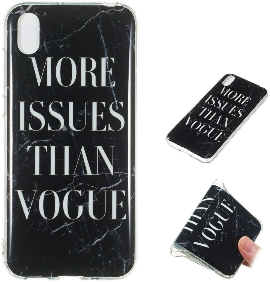 Huawei Y5 (2019) TPU Back Cover met Marmer Print Zwart afbeelding 5