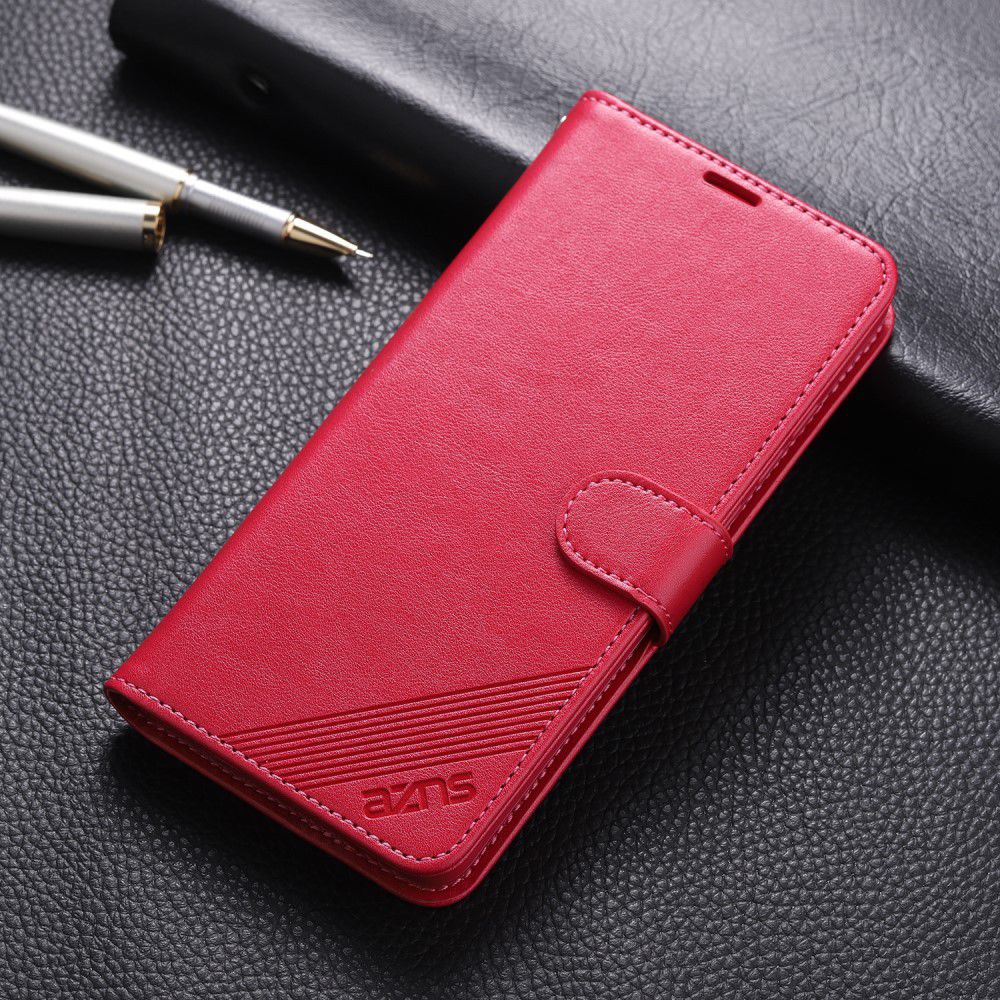 AZNS Xiaomi Mi 9T Portemonnee Stand Hoesje Rood afbeelding 5