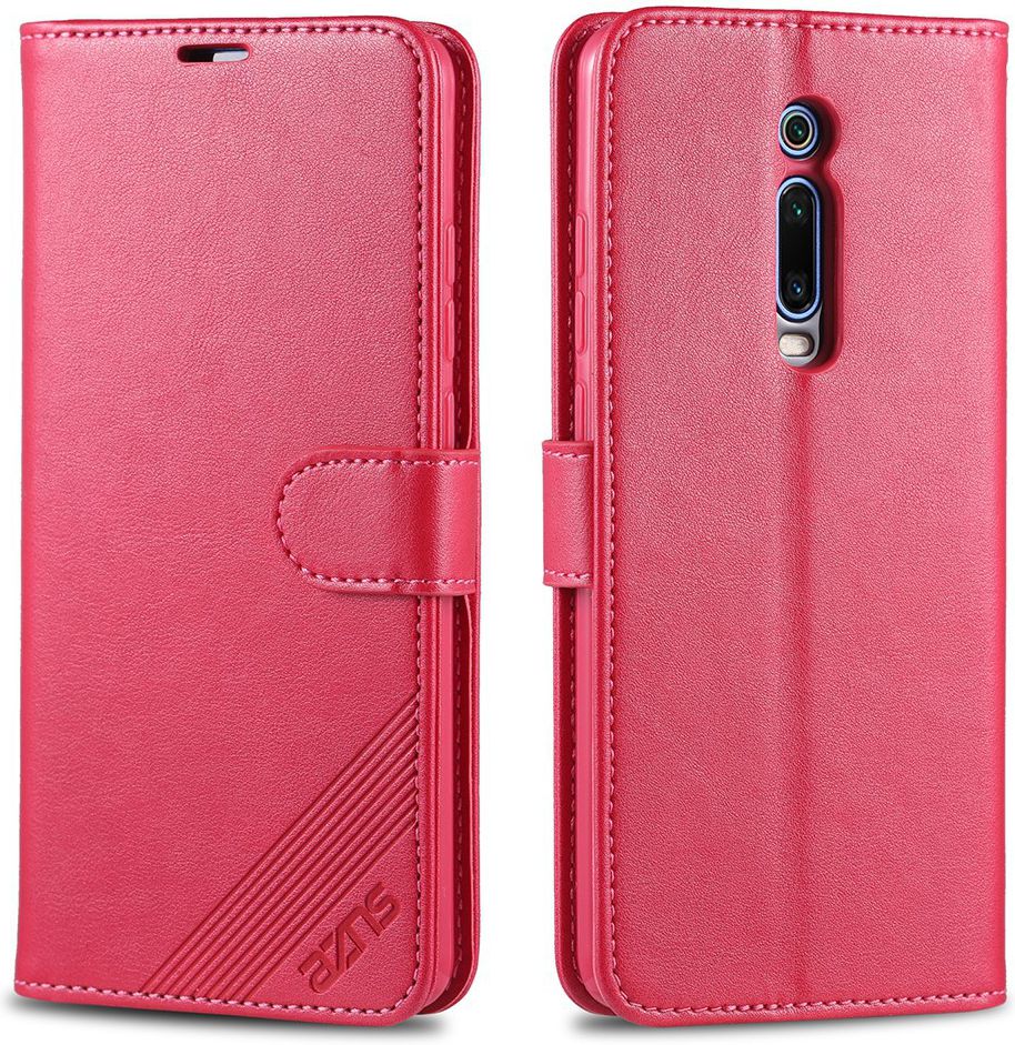 AZNS Xiaomi Mi 9T Portemonnee Stand Hoesje Rood afbeelding 2