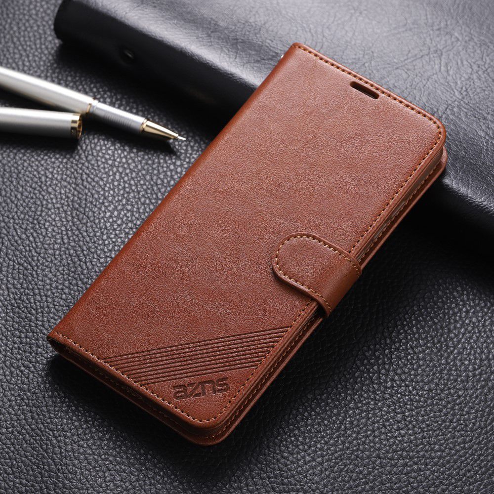 AZNS Xiaomi Mi 9T Portemonnee Stand Hoesje Bruin afbeelding 10