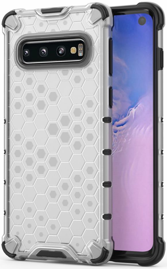 Samsung Galaxy S10 Hybride Honinggraat Hoesje Transparant afbeelding 1